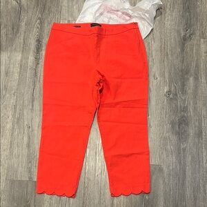 Talbots 14 Bright Red Scalloped Hem Pants